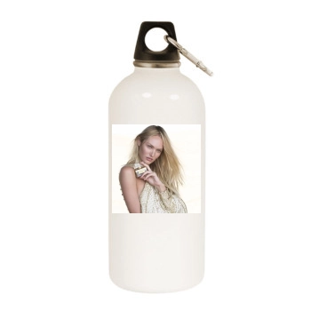 Candice Swanepoel White Water Bottle With Carabiner