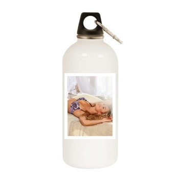 Candice Swanepoel White Water Bottle With Carabiner