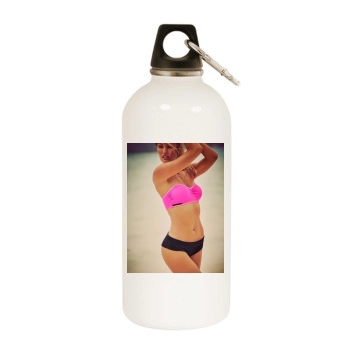 Candice Swanepoel White Water Bottle With Carabiner