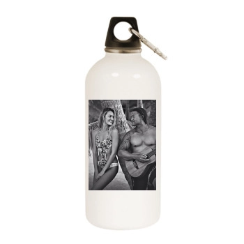 Candice Swanepoel White Water Bottle With Carabiner