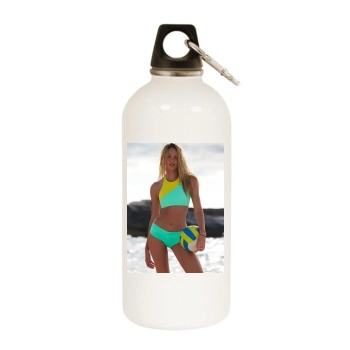 Candice Swanepoel White Water Bottle With Carabiner