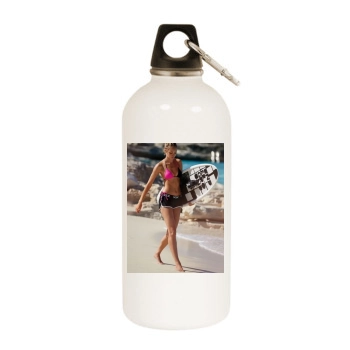 Candice Swanepoel White Water Bottle With Carabiner