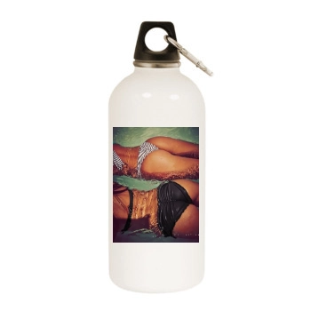 Candice Swanepoel White Water Bottle With Carabiner