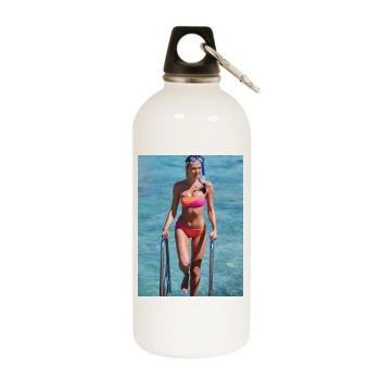 Candice Swanepoel White Water Bottle With Carabiner