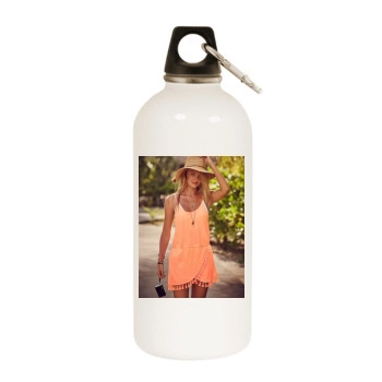 Candice Swanepoel White Water Bottle With Carabiner