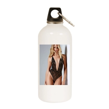 Candice Swanepoel White Water Bottle With Carabiner