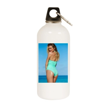 Candice Swanepoel White Water Bottle With Carabiner