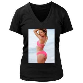 Candice Swanepoel Women's Deep V-Neck TShirt