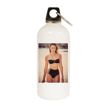 Candice Swanepoel White Water Bottle With Carabiner