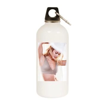 Candice Swanepoel White Water Bottle With Carabiner