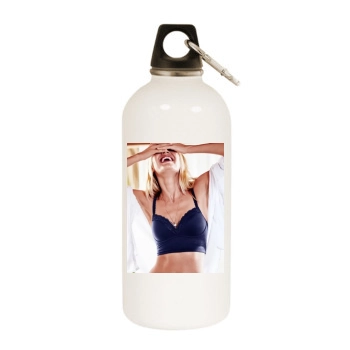 Candice Swanepoel White Water Bottle With Carabiner