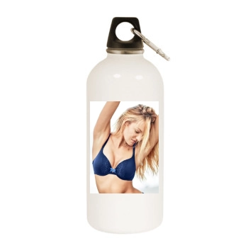 Candice Swanepoel White Water Bottle With Carabiner