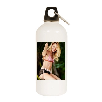 Candice Swanepoel White Water Bottle With Carabiner