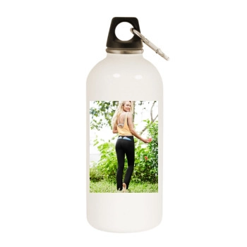 Candice Swanepoel White Water Bottle With Carabiner