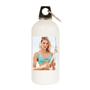 Candice Swanepoel White Water Bottle With Carabiner