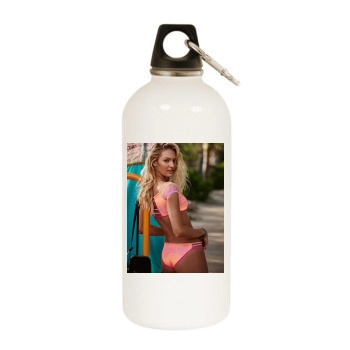 Candice Swanepoel White Water Bottle With Carabiner