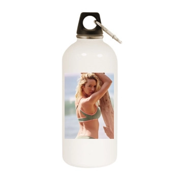 Candice Swanepoel White Water Bottle With Carabiner