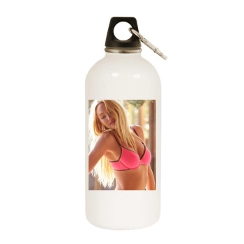 Candice Swanepoel White Water Bottle With Carabiner