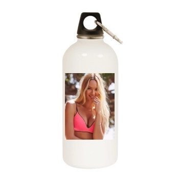 Candice Swanepoel White Water Bottle With Carabiner