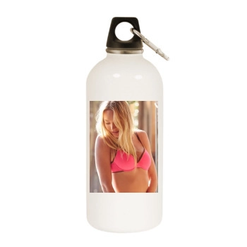 Candice Swanepoel White Water Bottle With Carabiner