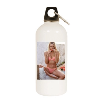 Candice Swanepoel White Water Bottle With Carabiner