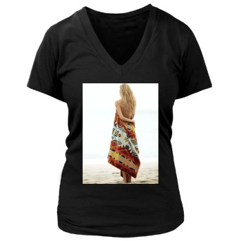 Candice Swanepoel Women's Deep V-Neck TShirt