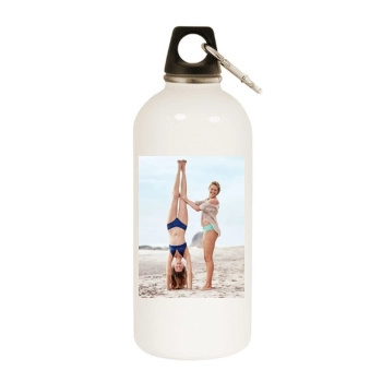 Candice Swanepoel White Water Bottle With Carabiner