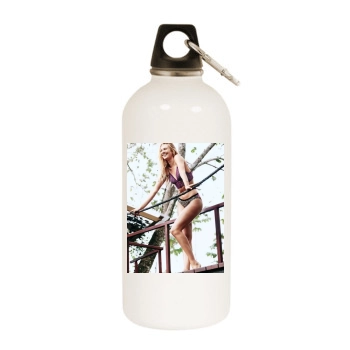 Candice Swanepoel White Water Bottle With Carabiner