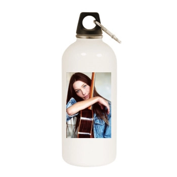 Carla Bruni White Water Bottle With Carabiner