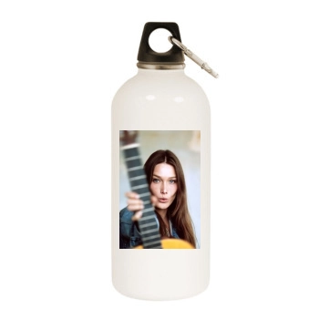 Carla Bruni White Water Bottle With Carabiner