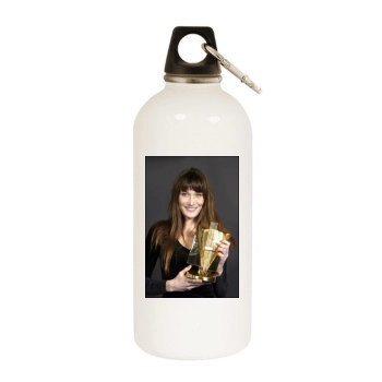 Carla Bruni White Water Bottle With Carabiner