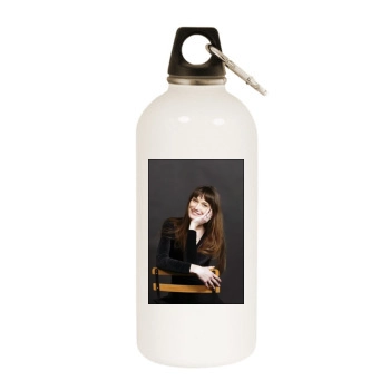 Carla Bruni White Water Bottle With Carabiner