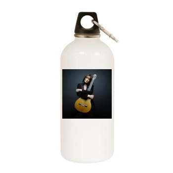 Carla Bruni White Water Bottle With Carabiner