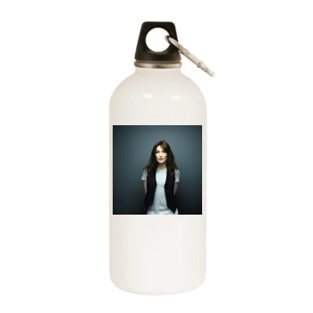 Carla Bruni White Water Bottle With Carabiner