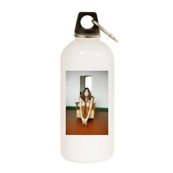 Carla Bruni White Water Bottle With Carabiner