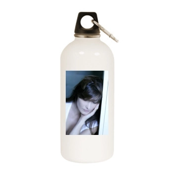 Carla Bruni White Water Bottle With Carabiner