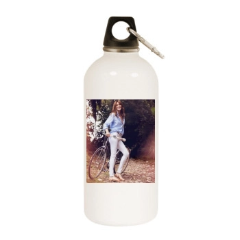 Carla Bruni White Water Bottle With Carabiner