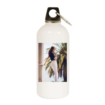 Carla Bruni White Water Bottle With Carabiner