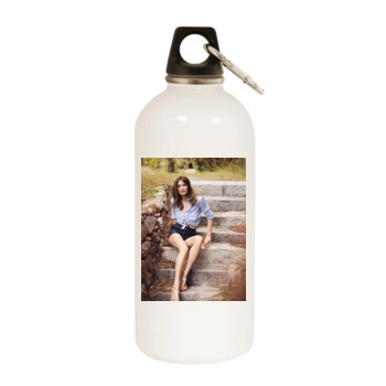 Carla Bruni White Water Bottle With Carabiner