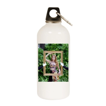 Carla Bruni White Water Bottle With Carabiner