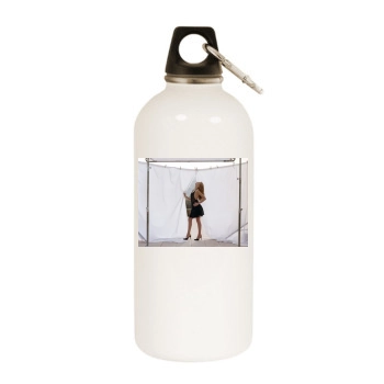 Carla Bruni White Water Bottle With Carabiner