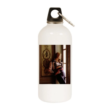 Carla Bruni White Water Bottle With Carabiner