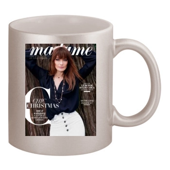 Carla Bruni 11oz Metallic Silver Mug