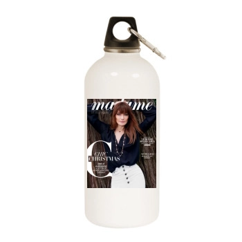 Carla Bruni White Water Bottle With Carabiner