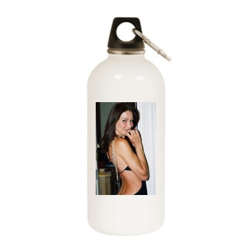 Carla Bruni White Water Bottle With Carabiner