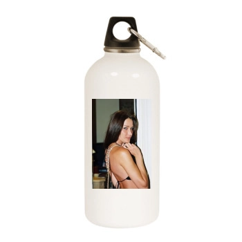 Carla Bruni White Water Bottle With Carabiner