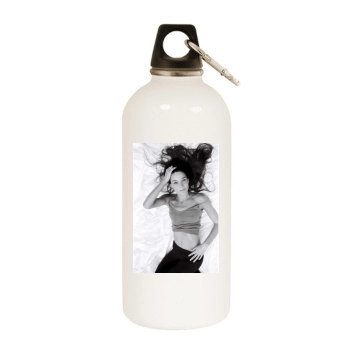 Carla Bruni White Water Bottle With Carabiner