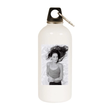 Carla Bruni White Water Bottle With Carabiner