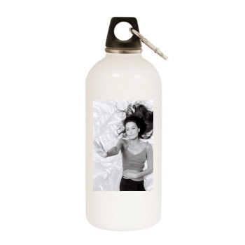 Carla Bruni White Water Bottle With Carabiner