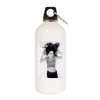 Carla Bruni White Water Bottle With Carabiner